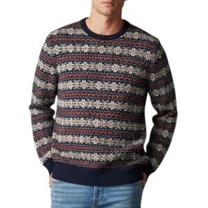 J Crew Mens Knit Crewneck Sweater Fair Isle Lambswool Blend Med Weight Sz Medium